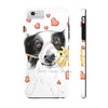 Border Collie Hearts Love Watercolor White Case Mate Tough Phone Cases Iphone 6/6S Plus
