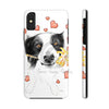 Border Collie Hearts Love Watercolor White Case Mate Tough Phone Cases Iphone X