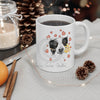 Border Collie Hearts Love White Watercolor Mug 11Oz