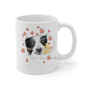 Border Collie Hearts Love White Watercolor Mug 11Oz