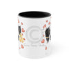 Border Collie Hearts On White Art Accent Coffee Mug 11Oz Black /