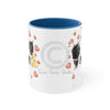 Border Collie Hearts On White Art Accent Coffee Mug 11Oz Blue /