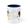 Border Collie Hearts On White Art Accent Coffee Mug 11Oz Navy /