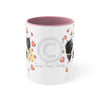 Border Collie Hearts On White Art Accent Coffee Mug 11Oz Pink /