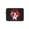 Border Collie Love Watercolor Art Laptop Sleeve 12