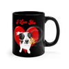 Border Collie Love Watercolor Black Mug 11Oz Mug