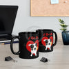Border Collie Love Watercolor Black Mug 11Oz Mug