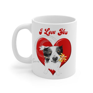 Border Collie Love Watercolor Mug 11Oz