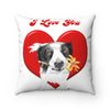 Border Collie Love Watercolor White Art Square Pillow 14 × Home Decor