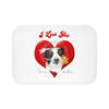 Border Collie Love Watercolor White Bath Mat 24 × 17 Home Decor