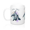 Born Free Orca Whale Rainbow Splash Ink Art Mug 11Oz