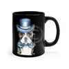 Boston Terrier Dog Detective Watercolor Black Mug 11Oz Mug