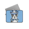 Boston Terrier Dog Detective Watercolor Blue Art Laptop Sleeve