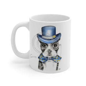 Boston Terrier Dog Detective Watercolor Mug 11Oz