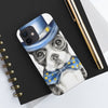 Boston Terrier Dog Detective Watercolor White Case Mate Tough Phone Cases