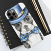 Boston Terrier Dog Detective Watercolor White Case Mate Tough Phone Cases