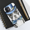 Boston Terrier Dog Detective Watercolor White Case Mate Tough Phone Cases