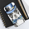 Boston Terrier Dog Detective Watercolor White Case Mate Tough Phone Cases