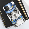 Boston Terrier Dog Detective Watercolor White Case Mate Tough Phone Cases