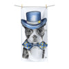 Boston Terrier Dog Detective Watercolor White Ink Polycotton Towel 30 × 60 Home Decor