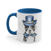 Boston Terrier Dog On White Art Accent Coffee Mug 11Oz Blue /