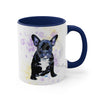 Boston Terrier Splash Ink Art Accent Coffee Mug 11Oz Navy /