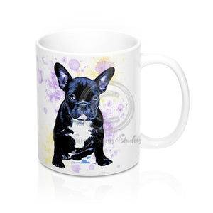 Boston Terrier Splash Watercolor Ink Art Mug 11Oz