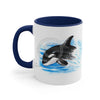 Breaching Baby Orca Watercolor Art Accent Coffee Mug 11Oz