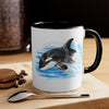 Breaching Baby Orca Watercolor Art Accent Coffee Mug 11Oz