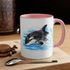 Breaching Baby Orca Watercolor Art Accent Coffee Mug 11Oz