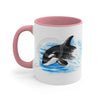 Breaching Baby Orca Watercolor Art Accent Coffee Mug 11Oz