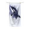 Breaching Baby Orca Whale In Blue Polycotton Towel Bath 30X60 Home Decor