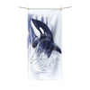 Breaching Baby Orca Whale In Blue Polycotton Towel Beach 36X72 Home Decor