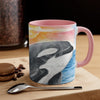 Breaching Orca Killer Whale Sunset Watercolor Art Accent Coffee Mug 11Oz