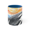 Breaching Orca Killer Whale Sunset Watercolor Art Accent Coffee Mug 11Oz