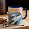 Breaching Orca Killer Whale Sunset Watercolor Art Accent Coffee Mug 11Oz