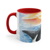 Breaching Orca Killer Whale Sunset Watercolor Art Accent Coffee Mug 11Oz