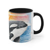 Breaching Orca Killer Whale Sunset Watercolor Art Accent Coffee Mug 11Oz