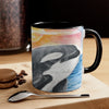 Breaching Orca Killer Whale Sunset Watercolor Art Accent Coffee Mug 11Oz