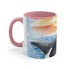 Breaching Orca Killer Whale Sunset Watercolor Art Accent Coffee Mug 11Oz