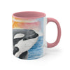 Breaching Orca Killer Whale Sunset Watercolor Art Accent Coffee Mug 11Oz