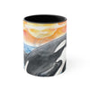 Breaching Orca Killer Whale Sunset Watercolor Art Accent Coffee Mug 11Oz Black /