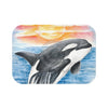Breaching Orca Killer Whale Sunset Watercolor Art Bath Mat 24 × 17 Home Decor