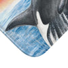 Breaching Orca Killer Whale Sunset Watercolor Art Bath Mat Home Decor