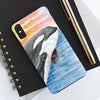 Breaching Orca Killer Whale Sunset Watercolor Art Case Mate Tough Phone Cases