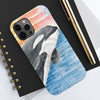 Breaching Orca Killer Whale Sunset Watercolor Art Case Mate Tough Phone Cases