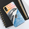 Breaching Orca Killer Whale Sunset Watercolor Art Case Mate Tough Phone Cases