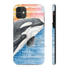 Breaching Orca Killer Whale Sunset Watercolor Art Case Mate Tough Phone Cases Iphone 11