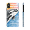 Breaching Orca Killer Whale Sunset Watercolor Art Case Mate Tough Phone Cases Iphone X