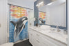 Breaching Orca Killer Whale Sunset Watercolor Art Shower Curtain Home Decor